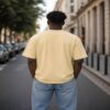 men's down solder oversized plain t shirt