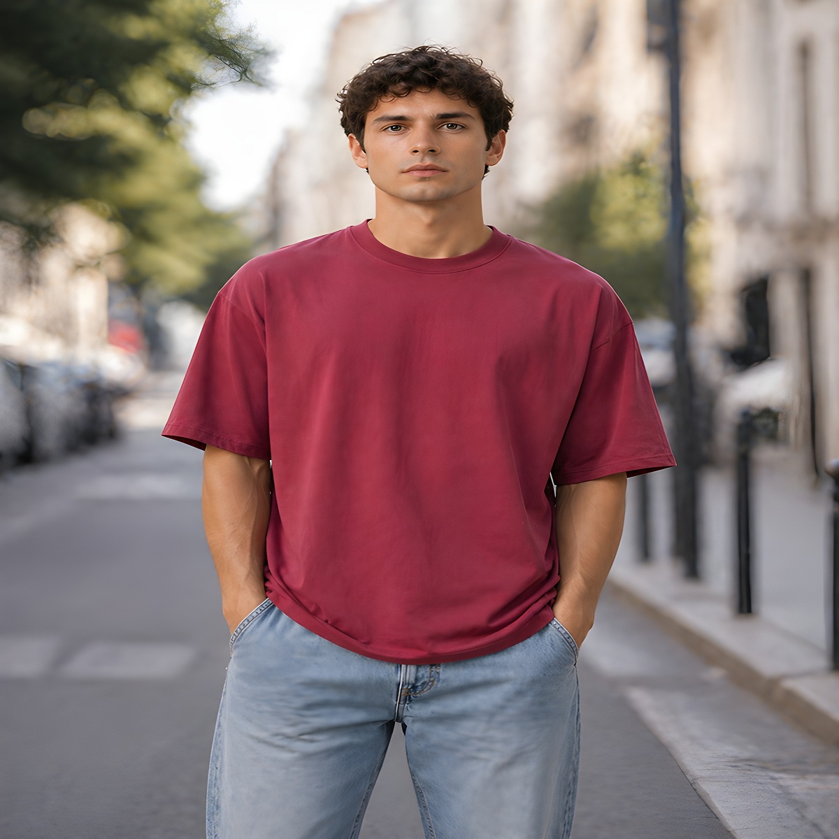 men's down solder oversized plain t shirt