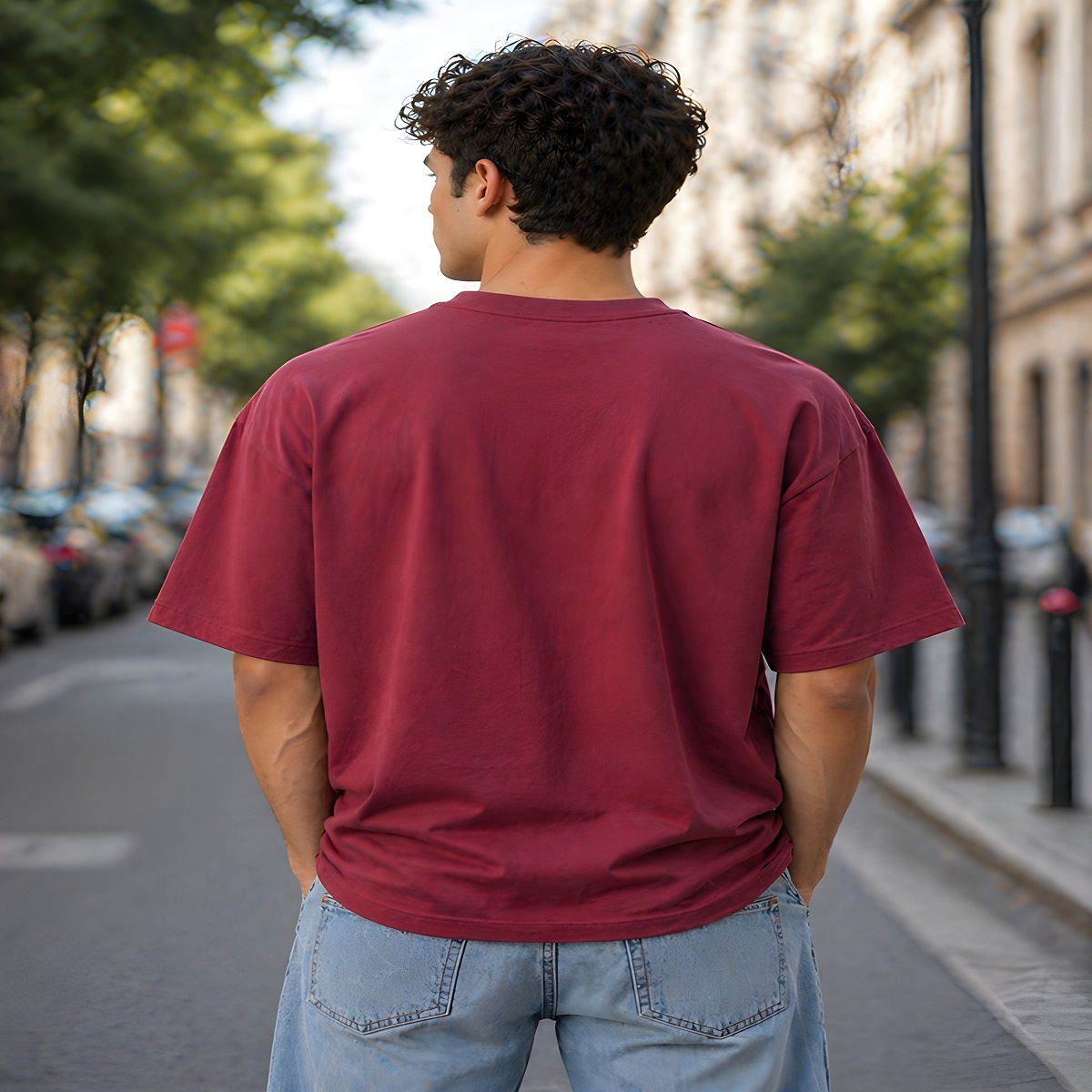 men's down solder oversized plain t shirt