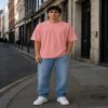 men's down solder oversized plain t shirt