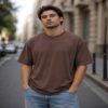 men's down solder oversized plain t shirt