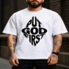 men's down solder oversized printed t shirt (white)