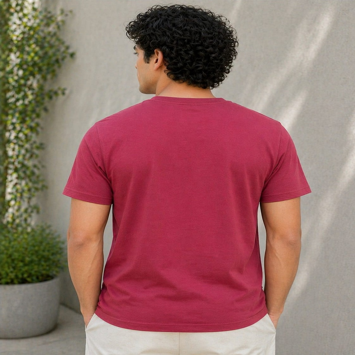regular fit plain tee everyday wear