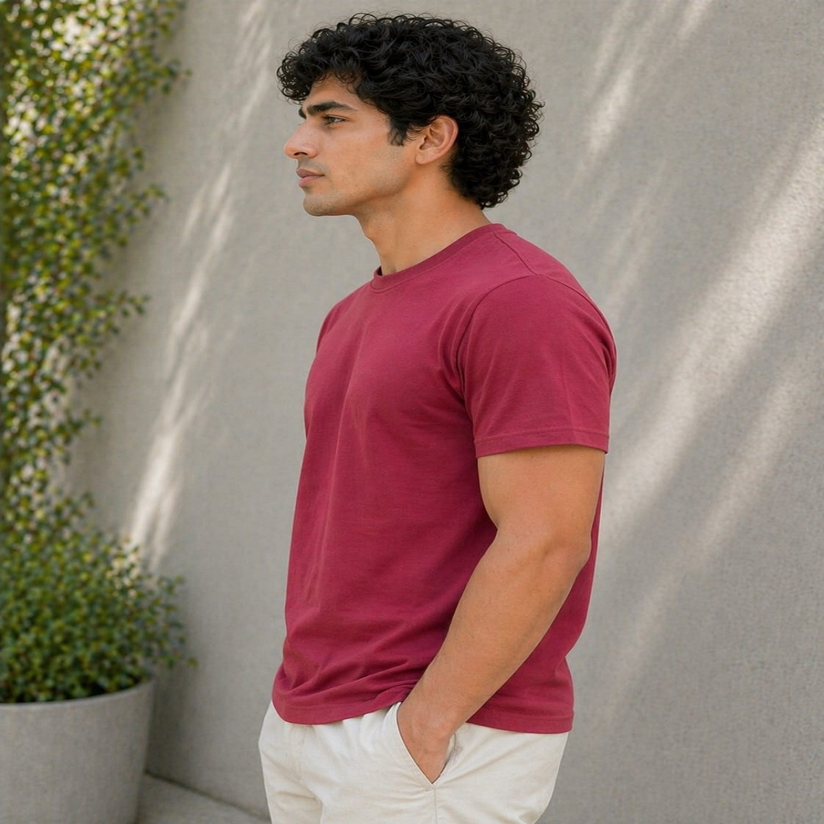 regular fit plain tee everyday wear
