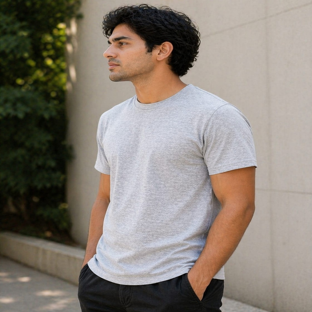 regular fit plain tee everyday wear
