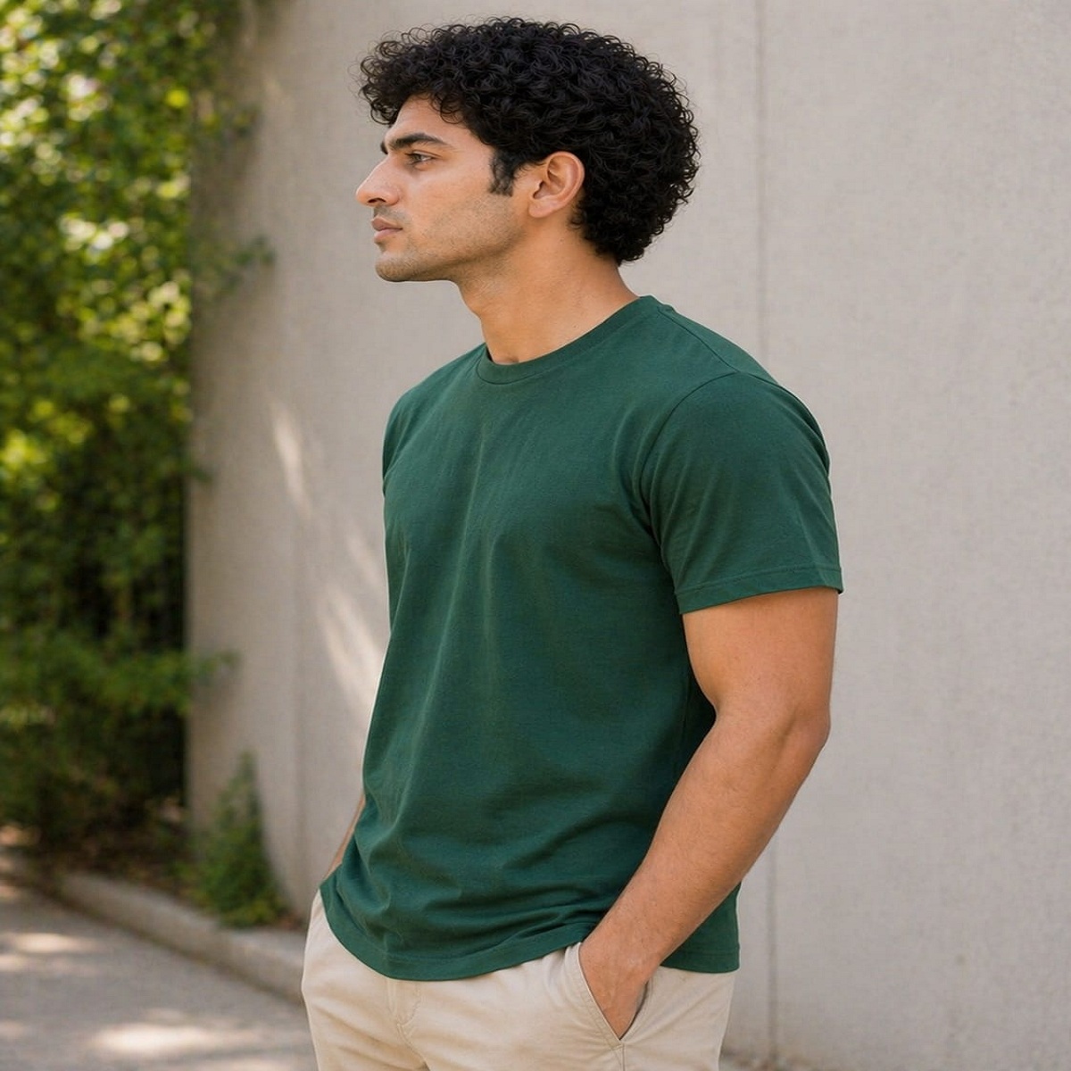 regular fit plain tee everyday wear