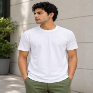 regular fit plain tee everyday wear