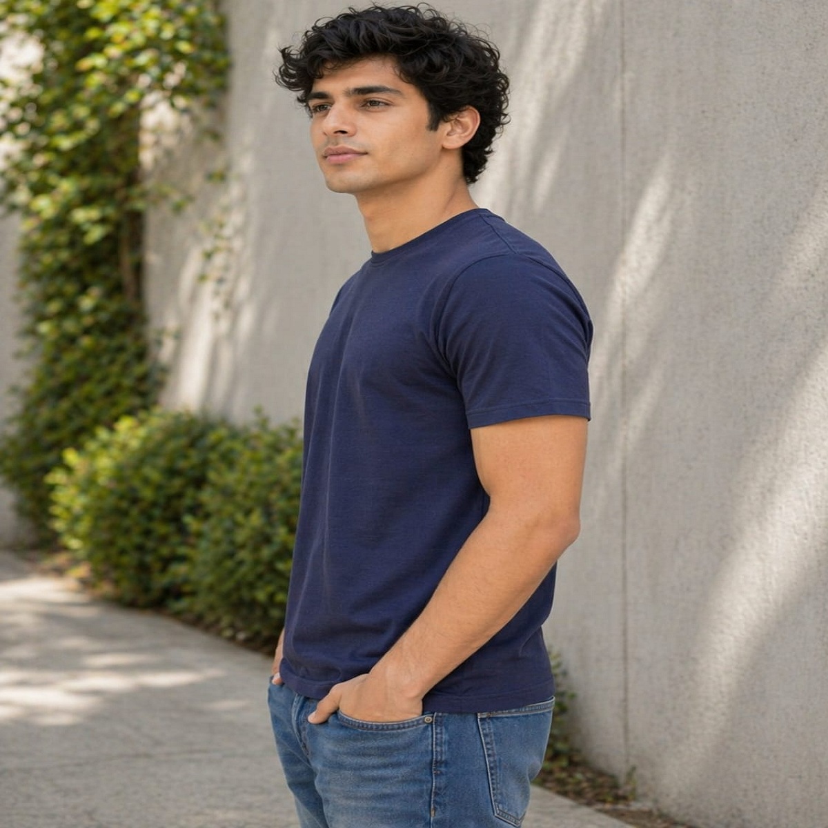 regular fit plain tee everyday wear