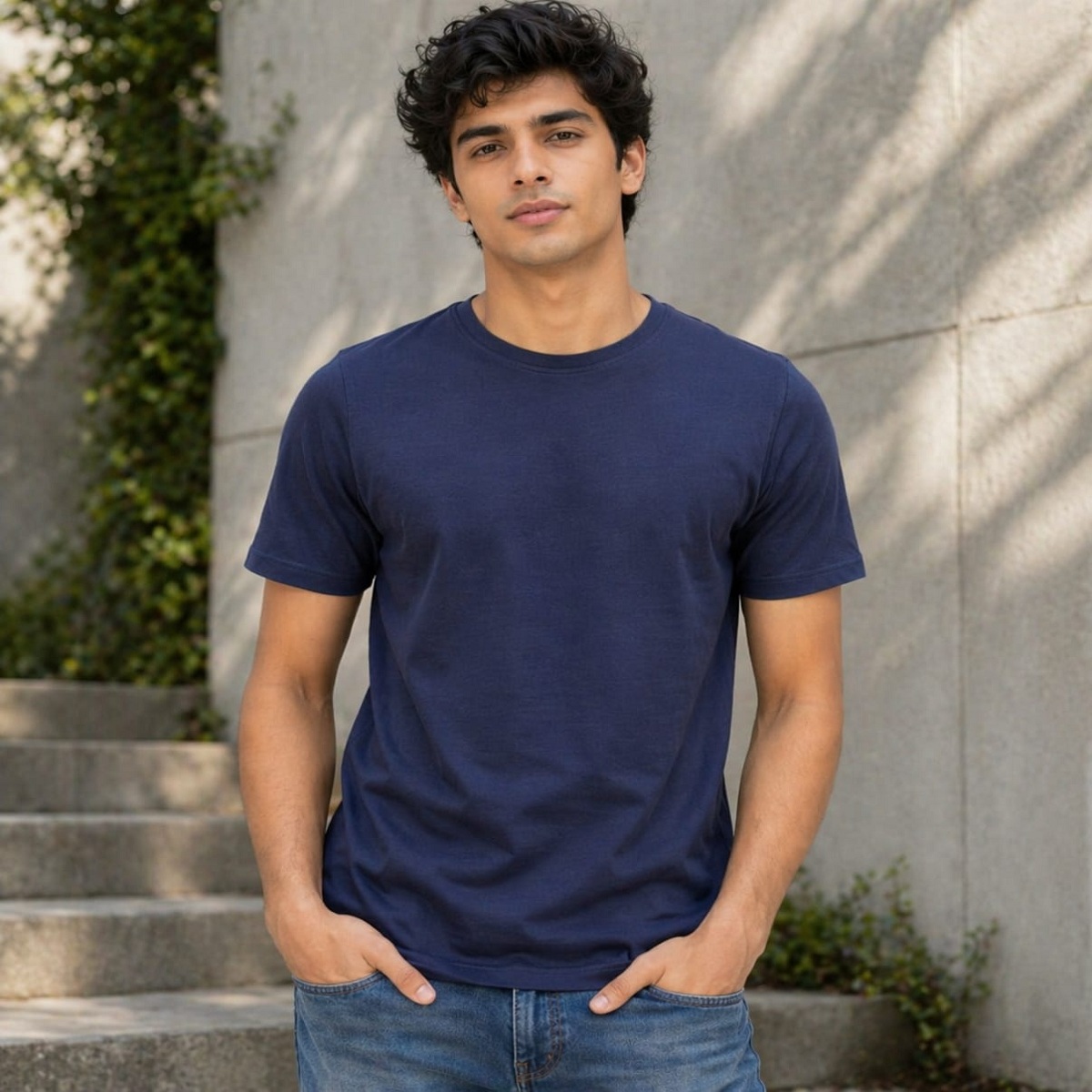 regular fit plain tee everyday wear
