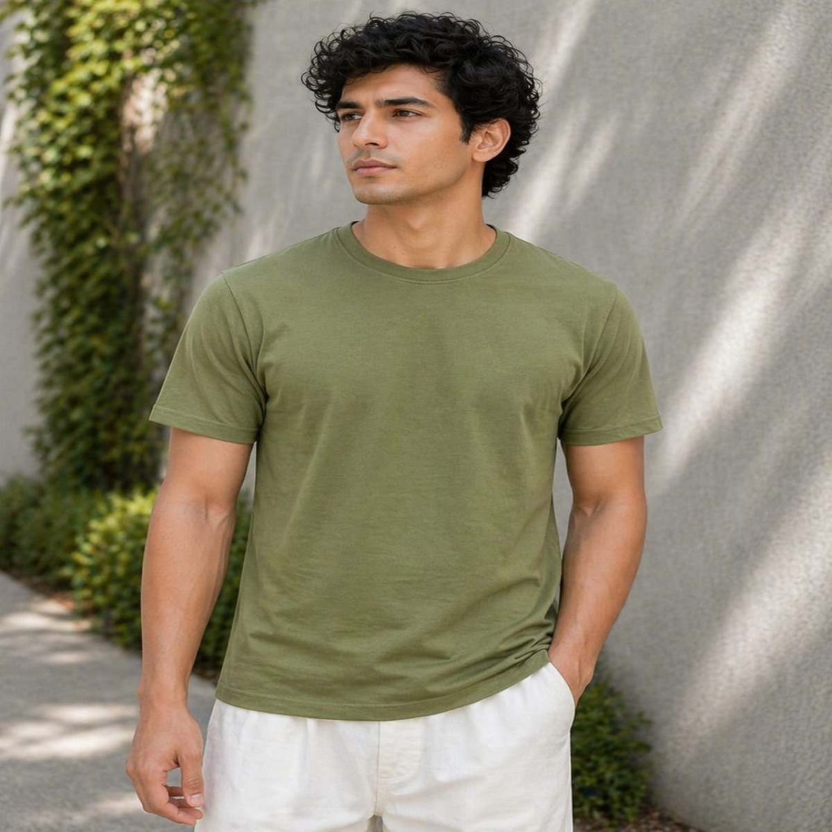 regular fit plain tee everyday wear