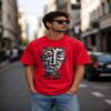 men's down solder oversized printed t shirt (white) men's down solder oversized printed t shirt (white)