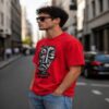 men's down solder oversized printed t shirt (white) men's down solder oversized printed t shirt (white)