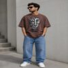 men's down solder oversized printed t shirt (white) men's down solder oversized printed t shirt (white)