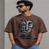men's down solder oversized printed t shirt (white) men's down solder oversized printed t shirt (white)