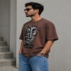 men's down solder oversized printed t shirt (white) men's down solder oversized printed t shirt (white)
