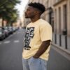 men's down solder oversized printed t shirt (white) men's down solder oversized printed t shirt (white)