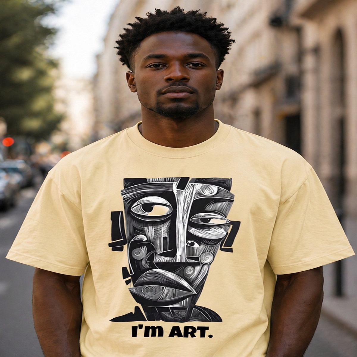 men's down solder oversized printed t shirt (white) men's down solder oversized printed t shirt (white)