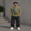 men's down solder oversized printed t shirt (white) men's down solder oversized printed t shirt (white)