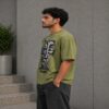 men's down solder oversized printed t shirt (white) men's down solder oversized printed t shirt (white)