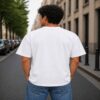men's down solder oversized printed t shirt (white) men's down solder oversized printed t shirt (white)