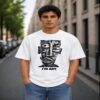 men's down solder oversized printed t shirt (white) men's down solder oversized printed t shirt (white)