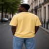 men's down solder oversized printed t shirt (white)