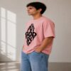 men's down solder oversized printed t shirt (white)