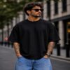 men's down solder oversized plain t shirt