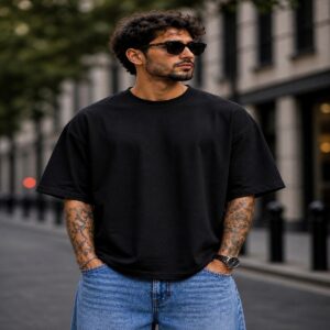 men's down solder oversized plain t shirt