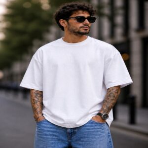 men's down solder oversized plain t shirt