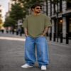 men's down solder oversized plain t shirt