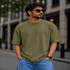 men's down solder oversized plain t shirt