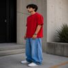 men's down solder oversized plain t shirt