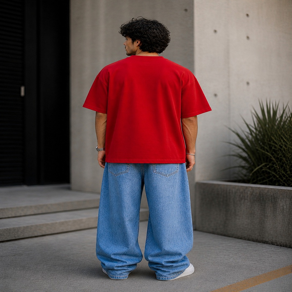 men's down solder oversized plain t shirt