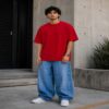 men's down solder oversized plain t shirt