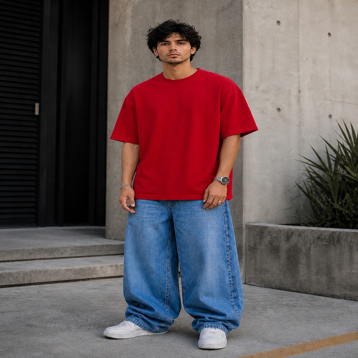 men's down solder oversized plain t shirt