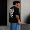 men's down solder oversized printed t shirt (black)