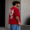 men's down solder oversized printed t shirt (black)
