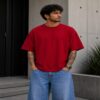 men's down solder oversized printed t shirt (black)