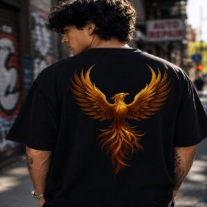 men's down solder oversized printed t shirt