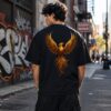 golden phoenix oversized black t shirt golden phoenix oversized black t shirt
