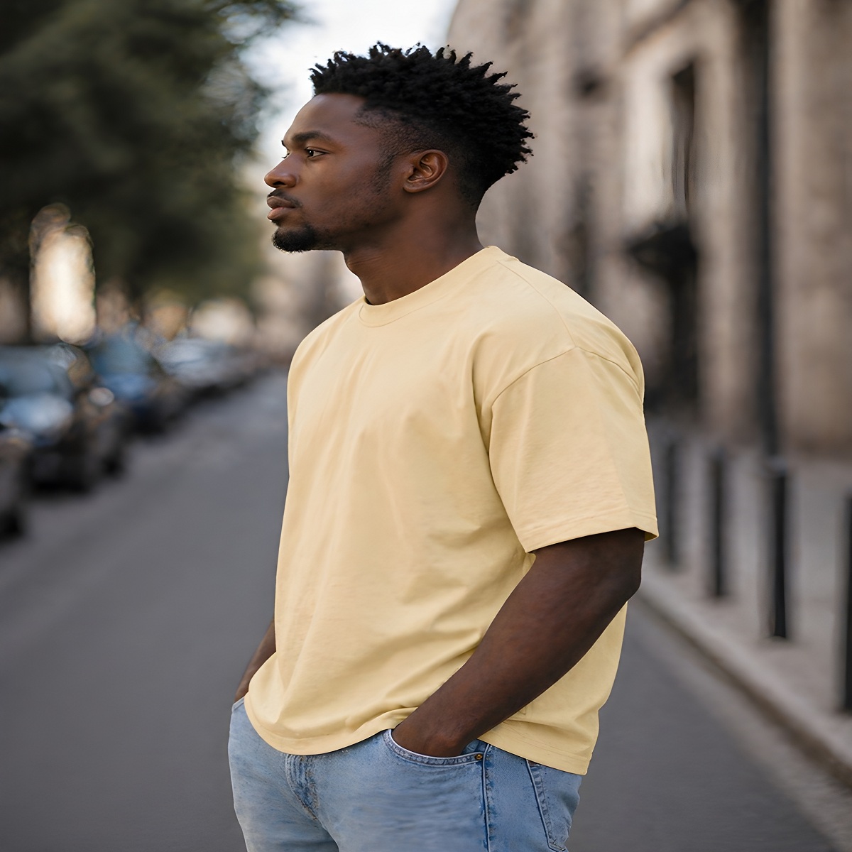 men's down solder oversized plain t shirt