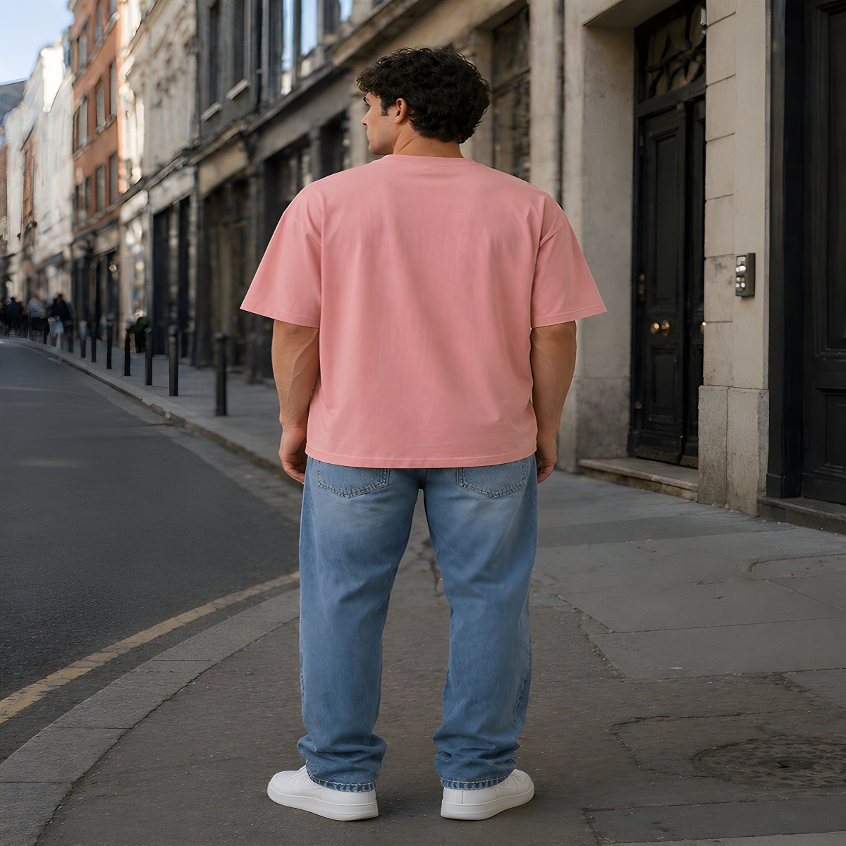 men's down solder oversized plain t shirt