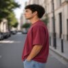men's down solder oversized plain t shirt
