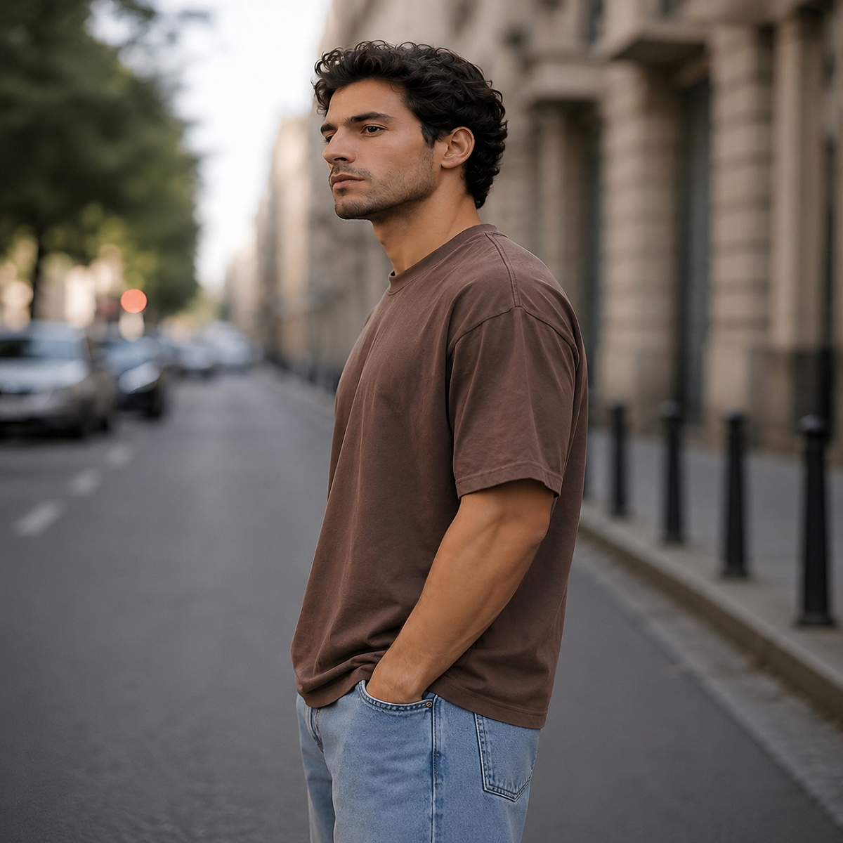 men's oversized plain t shirt (off white)