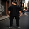 men’s down solder oversized printed t shirt