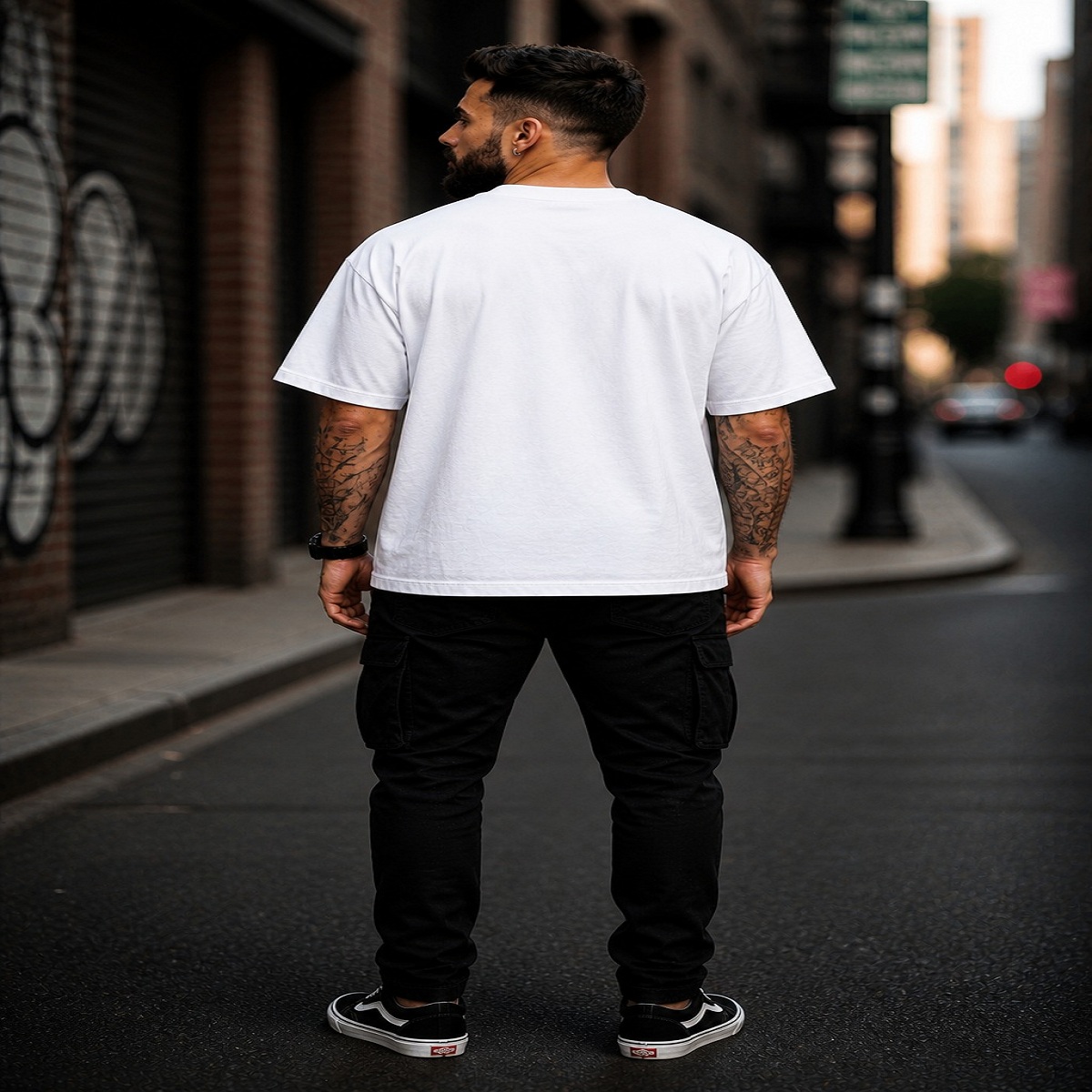 men’s down solder oversized printed t shirt