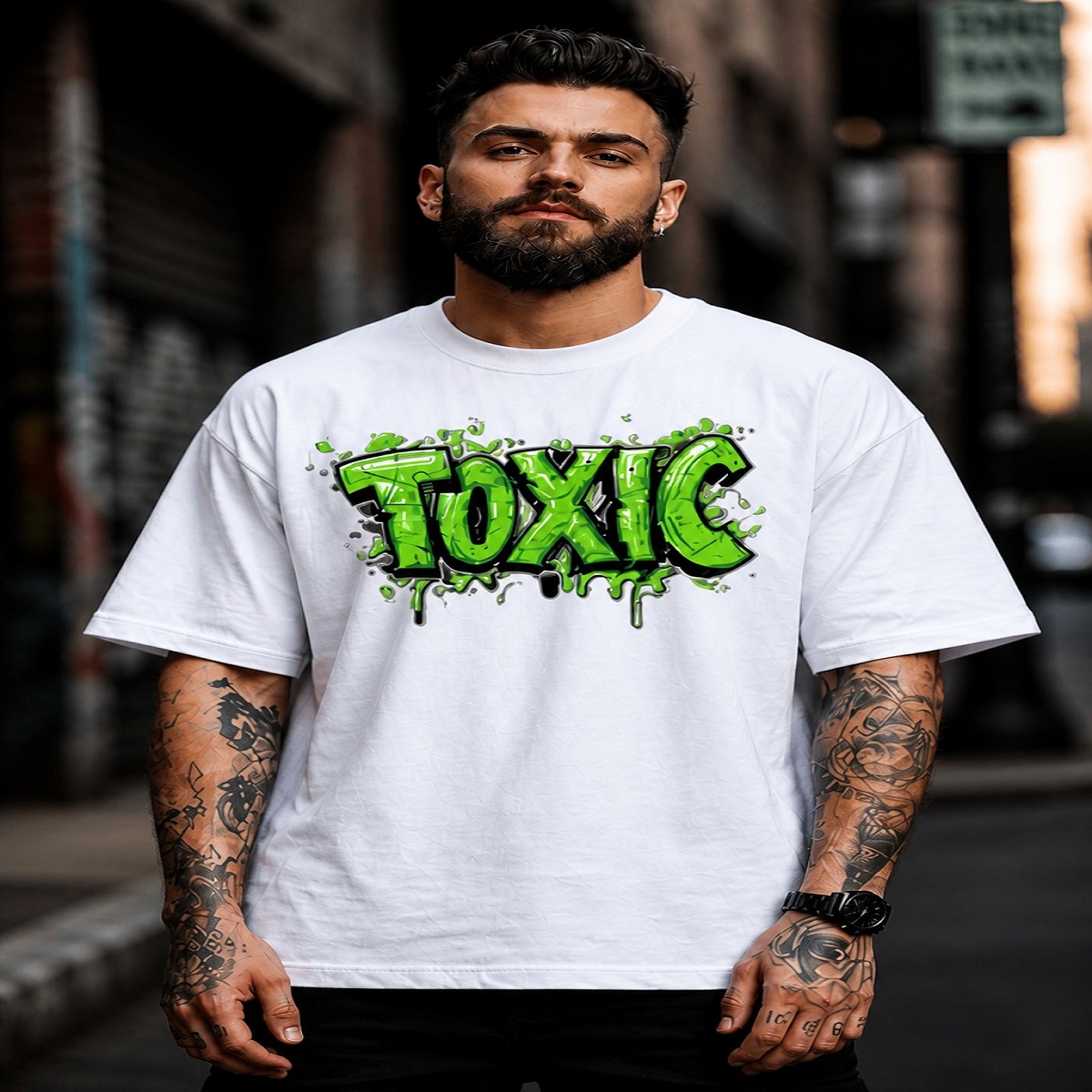 Toxic Drip Streetwear Boxy Fit T Shirt