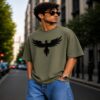 dark phoenix oversized streetwear t shirt (olive green) dark phoenix oversized streetwear t shirt (olive green)