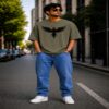 dark phoenix oversized streetwear t shirt (olive green) dark phoenix oversized streetwear t shirt (olive green)